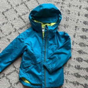 Columbia Teal Jacket with Yellow Lining